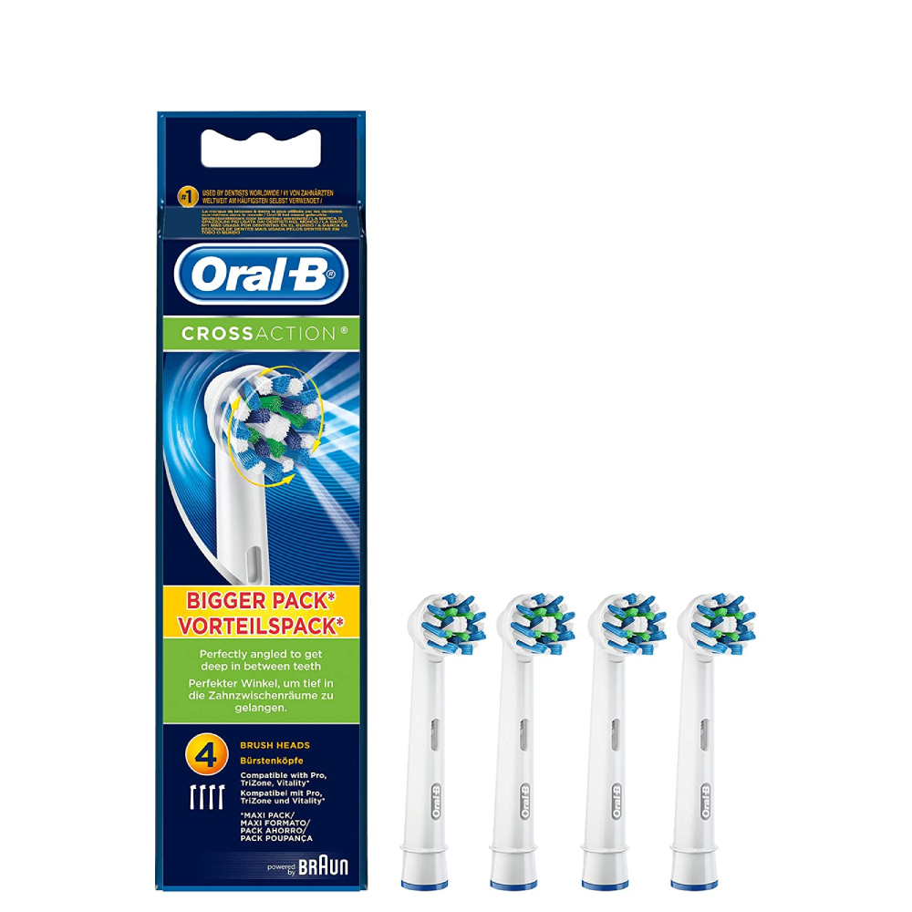 ORAL-B EB 50-4 Cross Action Replacement Brush Heads - 4 Pack - CITYPARA